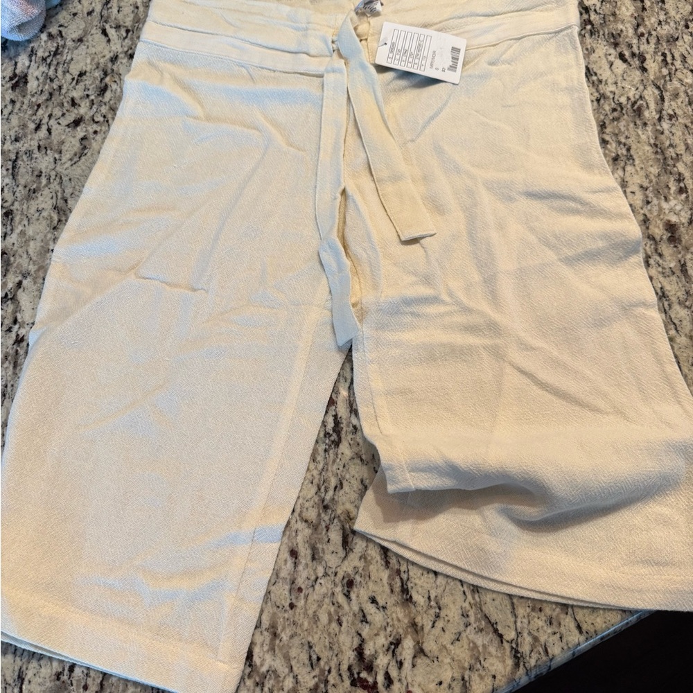 Urban Outfitters Cream Tie-Waist Pants